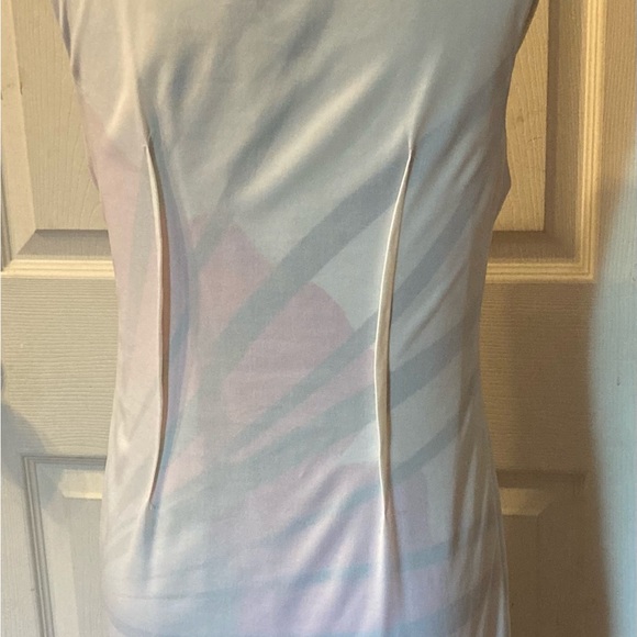 MAGGIE LONDON-FULLY LINED SLEEVELESS SHEATH size 6 PINK/WHTIE - Picture 6 of 10